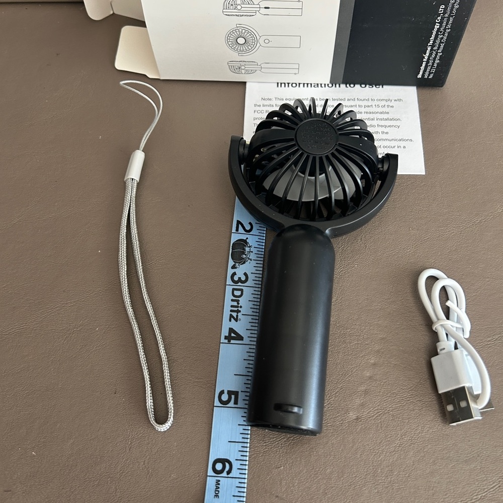 Portable Mini Fan-NIB in Lavender, White or Black USB Cord & 3 modes &Tilt fan - Picture 3 of 16